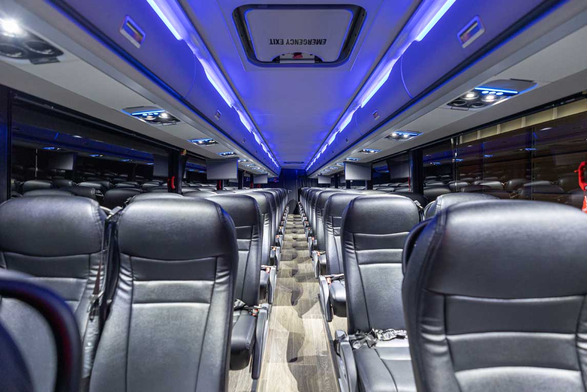 Charter bus inside