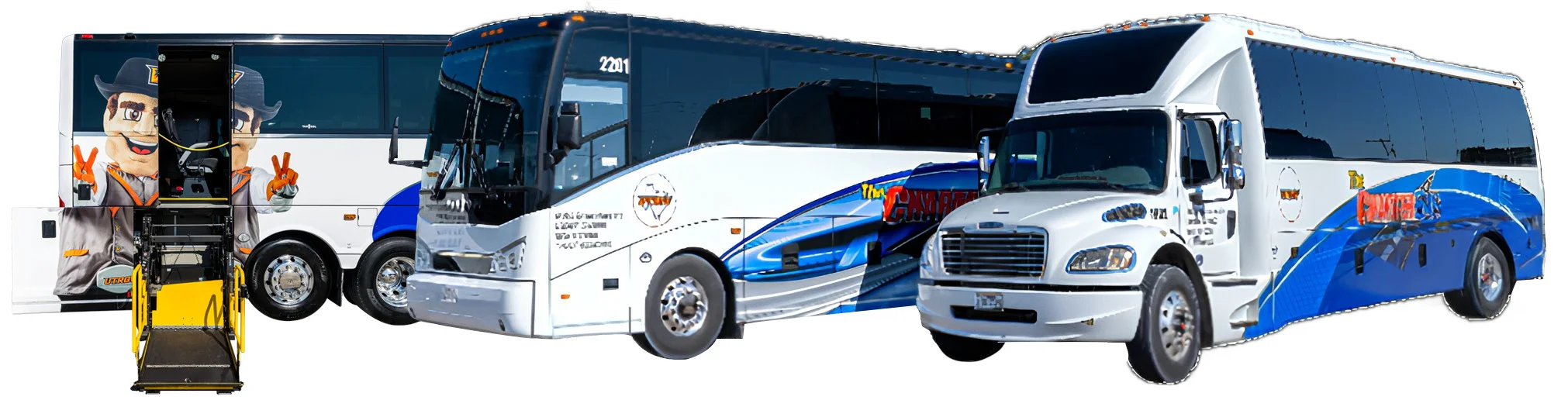 The Charter Bus flotilla