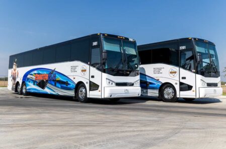 Charter Bus Flotilla for Mission Texas trip